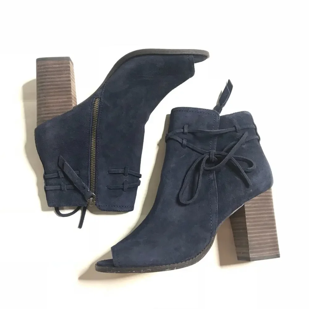 SPLENDID Rihana Peep Toe Suede Booties